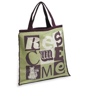 Rescue Me Cat Lover Tote Bag Hand Crafted NEW with Tags